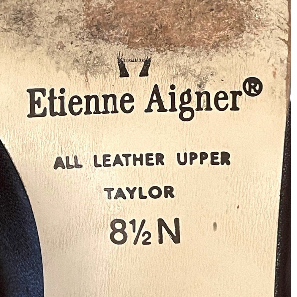 Vtg Etienne Aigner Womens 8.5N Taylor Pumps Brown Leather Made In Spain READ - Picture 13 of 16